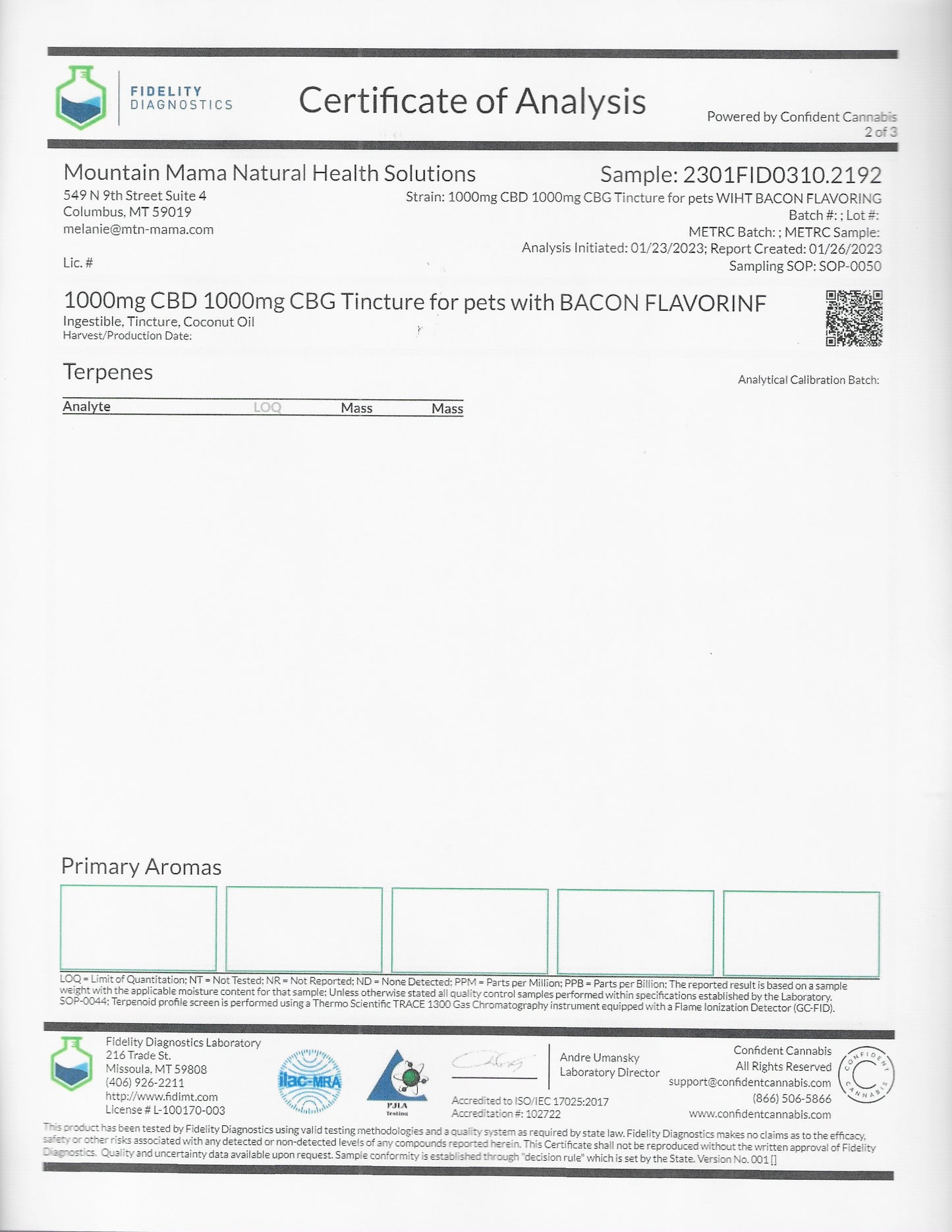 PET TINCTURE w/ CBD & CBG