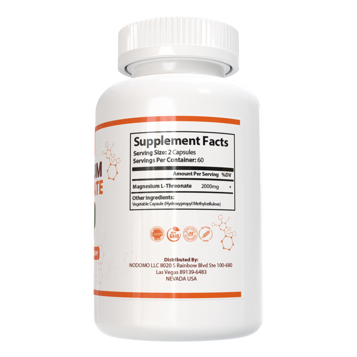 HARMONIFY Magnesium L Threonate 120 Purified Veggie Capsule, 2000 mg, Gluten Free, Non-GMO