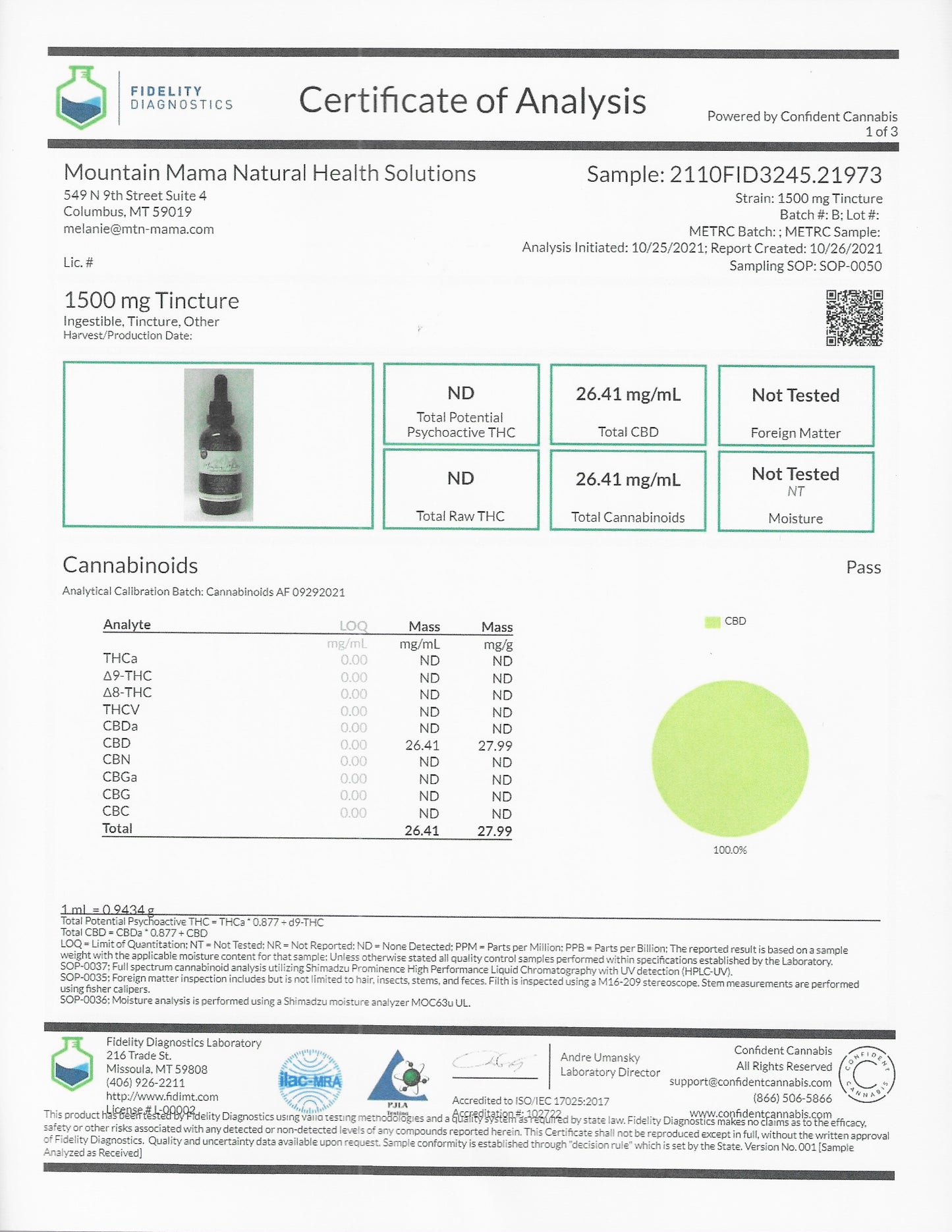 1500mg CALM TINCTURE