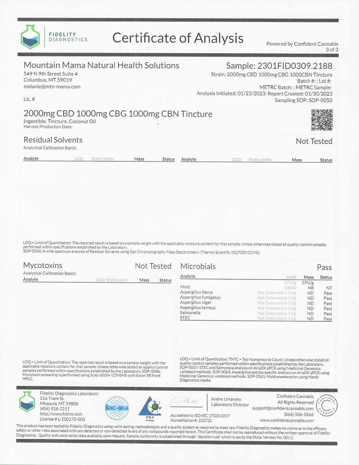 "TRIFECTA": 2000mg CBD + 1000mg CBG + 1000mg CBN