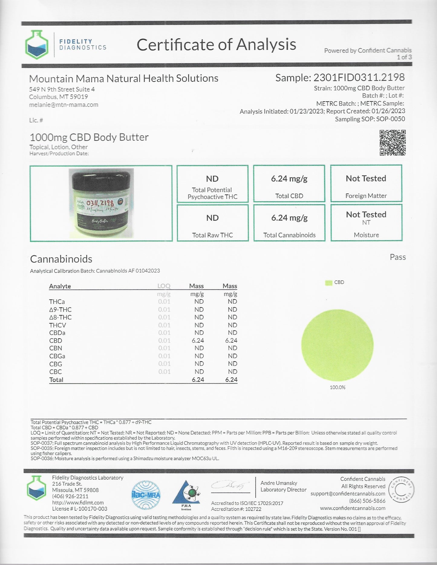 1000mg Hemp Body Butter +CBD